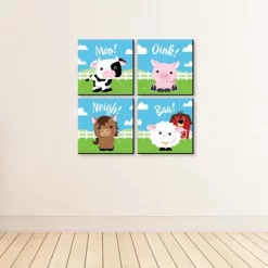 Big Dot Of Happiness Farm Animals - Barnyard Kids Home Decor - 11 X 11 Inches Nursery Wall Art - Set Of 4 Prints For Baby's Room -Child Furniture Store GUEST 00a0ce63 ce43 4cb4 820c 0cb53711c5db