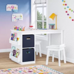 Kids' Art Activity Table With Storage And 2 Bonus Magnetic Display Bars White - RiverRidge Home -Child Furniture Store GUEST 04203fd6 9e1c 4709 8683 e048b9ee7f08