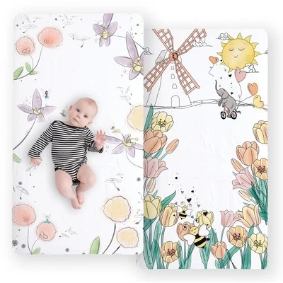 JumpOff Jo - 2 Pack Fitted Crib Sheets, Super Soft 100% Cotton Sheets For Standard Crib Mattresses And Toddler Beds, 28 In. X 52 In 11 JumpOff Jo - 2 Pack Fitted Crib Sheets, Super Soft 100% Cotton Sheets For Standard Crib Mattresses And Toddler Beds, 28 In. X 52 In - Image 9