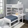 Max & Lily Farmhouse Twin Over Twin L-Shaped Bunk Bed With Desk
