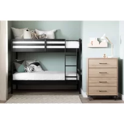 Twin Fakto Solid Wood Bunk Beds Matte Black - South Shore -Child Furniture Store GUEST 069925bb e32a 486a bafb acb045c713f1