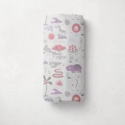 Jungle Safari Girls Lilac/Coral 2 Pack Muslin Swaddling Blanket -Child Furniture Store GUEST 084bb00b ccb5 4981 aae6 fcab0f5aed06