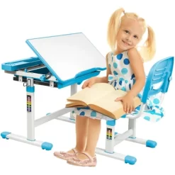 Mount-It! Kids Desk And Chair Set | Height Adjustable Ergonomic Children's School Workstation With Storage Drawer | Blue -Child Furniture Store GUEST 0a33b8ac 0cd7 42db ad7a 14e28a3a62e7