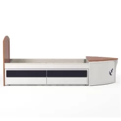 Twin Collindale Boat Design Kids' Bed With Trundle White/Oak - MiBasics -Child Furniture Store GUEST 0ec5f130 53ab 42b6 8a2e ac84eff9f3d4