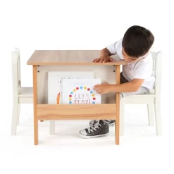 3pc Journey Collection Table And Book Rack With Chairs Natural/White - Humble Crew -Child Furniture Store GUEST 0fd0956f c507 4771 943b f2b2b5c18b69
