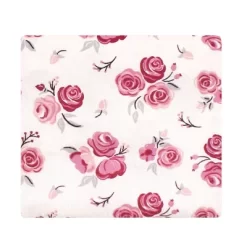 Hudson Baby Infant Girl Cotton Flannel Receiving Blankets, Rose, One Size
