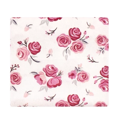 Hudson Baby Infant Girl Cotton Flannel Receiving Blankets, Rose, One Size 3 Hudson Baby Infant Girl Cotton Flannel Receiving Blankets, Rose, One Size