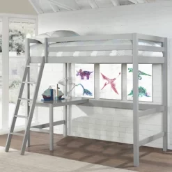 Kids' Twin Caspian Study Loft Gray - Hillsdale Furniture -Child Furniture Store GUEST 1190283d 356a 4f1a b3f3 60940b0ae986