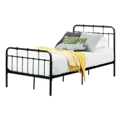 Twin Hankel Metal Platform Bed With Headboard And Footboard Pure Black - South Shore -Child Furniture Store GUEST 1292bf81 9d30 4cd7 afdf 37e7c47df58e