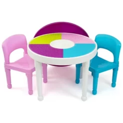 3pc Kids' 2 In 1 Round Activity Table With Chairs - Humble Crew 17 3pc Kids' 2 In 1 Round Activity Table With Chairs - Humble Crew -Child Furniture Store GUEST 14419700 bcef 484a b35d 18ffd2827710