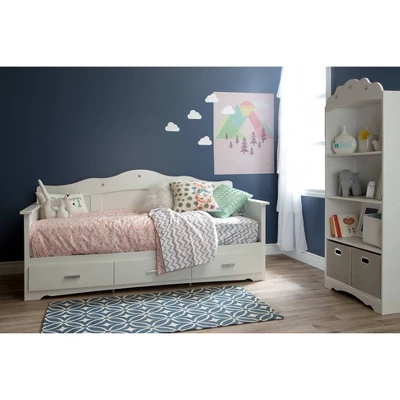 Twin Tiara Daybed With Storage Pure White - South Shore 3 Twin Tiara Daybed With Storage Pure White - South Shore