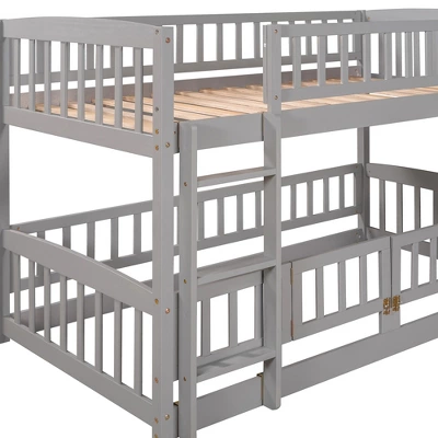 Twin Over Twin Wood Low Bunk Bed With Slide And Ladder-ModernLuxe 12 Twin Over Twin Wood Low Bunk Bed With Slide And Ladder-ModernLuxe - Image 10
