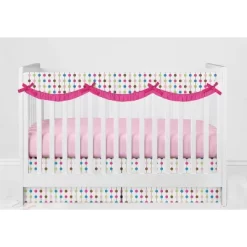 Bacati - Botanical Floral Birds Pink Multicolor 6 Pc Crib Bedding Set With Long Rail Guard Cover -Child Furniture Store GUEST 15456c47 0e85 4a61 92b4 12770e98d83c