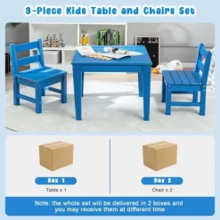 Costway 3PCS Kids Table & 2 Chairs Set Outdoor Heavy-Duty All-Weather Activity Table Set 22 Costway 3PCS Kids Table & 2 Chairs Set Outdoor Heavy-Duty All-Weather Activity Table Set -Child Furniture Store GUEST 15ec18b6 acf3 4f63 8bed 1ad969a2ec62