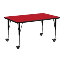 Flash Furniture Mobile 24''W X 48''L Rectangular HP Laminate Activity Table - Height Adjustable Short Legs -Child Furniture Store GUEST 16d645d5 7146 4f7f b3e5 1ff68a5ba398