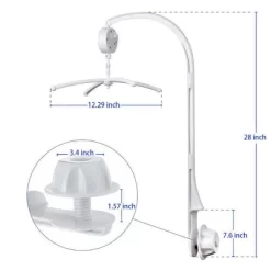 Bacati - Dots/Pin Stripes Musical Mobile Black/White