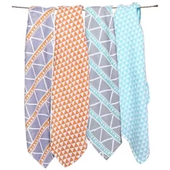 Bacati - Liam Aztec Print Aqua/Orange/Navy Triangles Muslin Swaddling Blankets Set Of 4 -Child Furniture Store GUEST 18d3456b 5ee8 4993 ac3e dbef05b74e2b