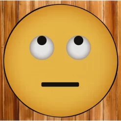 Deerlux Emoji Style Round Funny Smiley Face Kids Area Rug, Eye Roll Emoji Rug -Child Furniture Store GUEST 190a3c34 5a1e 4000 8137 3d3da2a7e810