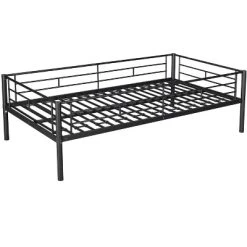 Twin Over Twin Metal Bunk Bed With Trundle Bed And Ladders-ModernLuxe -Child Furniture Store GUEST 1b722cb6 b85c 4d9a a536 efb5943652e9