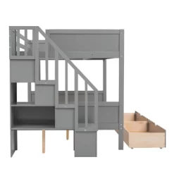 Twin Over Full Bunk Bed With Shelves, Storage Staircase And 2 Drawers - ModernLuxe 19 Twin Over Full Bunk Bed With Shelves, Storage Staircase And 2 Drawers - ModernLuxe -Child Furniture Store GUEST 1d349b94 af69 4253 9de8 6e5aeba542f8
