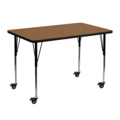 Flash Furniture Mobile 30''W X 48''L Rectangular Thermal Laminate Activity Table - Standard Height Adjustable Legs -Child Furniture Store GUEST 1e7a708c e0c6 4934 9999 26034af487b6