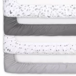The Peanutshell Fitted Crib Sheets - Gray Celestial Moon And Stars - 4pk -Child Furniture Store GUEST 2008b1a3 3a07 4e11 9363 1a4767621ae8