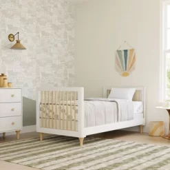 Babyletto Lolly 4-in-1 Convertible Mini Crib And Twin Bed With Toddler Bed Conversion Kit - White/Natural -Child Furniture Store GUEST 219af39c 929e 4ab3 ba7c e4c245350b8a