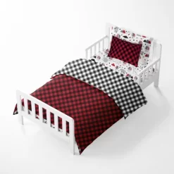Bacati - Lumberjack Red Black 5 Pc Toddler Bedding Set -Child Furniture Store GUEST 25704bc2 5009 49d3 8b41 79c070327788