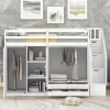 Functional Twin Loft Bed With 3 Shelves, 2 Wardrobes, 2 Drawers And Ladder With Storage-ModernLuxe -Child Furniture Store GUEST 2763c581 759b 449a 91ba 6790af32262c