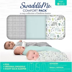 SwaddleMe By Ingenuity Comfort Pack Baby Elephant Baby Swaddle Wrap - S - 0-3 Months - 3pk -Child Furniture Store GUEST 299abd26 96fd 4a2c af38 0711032fd79e