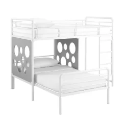 Twin Modern Cut-Out L-Shaped Metal Bunk Bed - Saracina Home -Child Furniture Store GUEST 29da9719 a212 4480 8ec6 616d91a4d93b