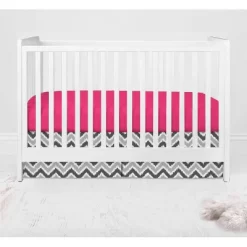 Bacati - Ikat Dots Leopard Pink Grey Girls 10 Pc Crib Set With Long Rail Guard Cover & 4 Muslin Swaddling Blankets -Child Furniture Store GUEST 2a525706 a313 4c8e a18a 86bc62f8c9ff