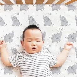 The Peanutshell Not So Basic Elephant 4-Pack Crib Fitted Sheet Set In Grey/White -Child Furniture Store GUEST 2b4f4a91 007f 4751 baf4 1fa822a42272