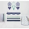 Bacati - Boys Noah Muslin Mint Navy 8 Pc Crib Bedding Set With Long Rail Guard Cover -Child Furniture Store GUEST 2bad9f81 a8d3 4ad5 9773 7fb879b8e6a5