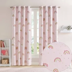 Natalie Rainbow With Metallic Printed Total Blackout Window Panel Pink - Mi Zone 18 Natalie Rainbow With Metallic Printed Total Blackout Window Panel Pink - Mi Zone -Child Furniture Store GUEST 2c358442 8974 4445 b74c f957db6e460b
