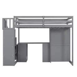 Twin Size Loft Bed With Wardrobe, Staircase, Desk And Storage Drawers - ModernLuxe -Child Furniture Store GUEST 2d2d92ac b683 41a6 9750 e8b101a25555