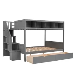 Twin Over Full Bunk Bed With Shelves, Storage Staircase And 2 Drawers - ModernLuxe 17 Twin Over Full Bunk Bed With Shelves, Storage Staircase And 2 Drawers - ModernLuxe -Child Furniture Store GUEST 2fad5fc3 5949 4289 a04b 4ea4302ca912