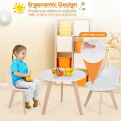 Costway Kids Table & 2 Chairs Set Modern Activity Play Table W/Beech Leg Cushion -Child Furniture Store GUEST 3067dac9 eda7 48cc a4ef 6f1deba5354b