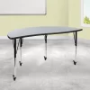 Emma And Oliver Mobile 60" Half Circle Wave Collaborative Grey Adjustable Height Activity Table -Child Furniture Store GUEST 309a93a8 6545 47d8 9d93 fc88bd3e6e63