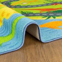 KC CUBS Boy & Girl Kids Dinosaur Dino Car Vehicle Traffic Road Educational Learning & Game Play Nursery Bedroom Classroom Rug Carpet -Child Furniture Store GUEST 31fce98e b010 4485 888a 7291c0e74b50