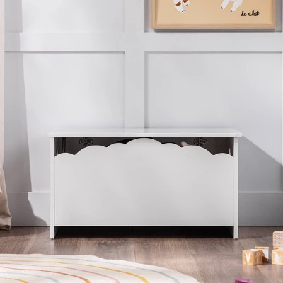 Modern Transitional Clouds Youth Toy Chest Trunks White - Saracina Home 4 Modern Transitional Clouds Youth Toy Chest Trunks White - Saracina Home - Image 2