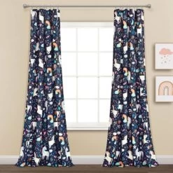 84"x52" Set Of 2 Unicorn Heart Window Curtain Panels - Lush Décor -Child Furniture Store GUEST 330acdd4 7479 4f9f a662 5e8a8bdbc320