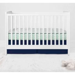 Bacati - Boys Noah Muslin Mint Navy 8 Pc Crib Bedding Set With Long Rail Guard Cover -Child Furniture Store GUEST 344fa022 27de 4984 baee e61d8cda86c6