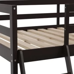 Emma And Oliver Twin Wood Loft Bed Frame With Protective Guardrails And Integrated Desk And Ladder For Use With Any 6-8" Thick Mattress -Child Furniture Store GUEST 346e10a1 3cfc 4043 84cd 8f15a4cffb94