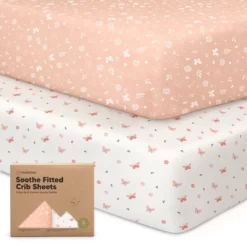 KeaBabies 2pk Soothe Fitted Crib Sheets Neutral, Organic Baby Crib Sheets, Fits Standard Nursery Baby Mattress -Child Furniture Store GUEST 3576dbc1 09ea 41ba bdad 017d35394957