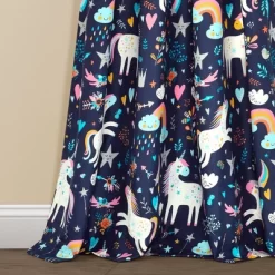 84"x52" Set Of 2 Unicorn Heart Window Curtain Panels - Lush Décor -Child Furniture Store GUEST 382cb9a2 d17d 4946 a194 c5cfcec38629