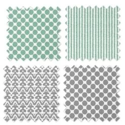 Bacati - Ikat Mint/Gray Dots/Stripes Swaddling Muslin Blankets Set Of 4 -Child Furniture Store GUEST 383b7d60 e525 48f9 a5d4 dc1093966e5b