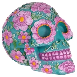 Northlight 7.75" Blue And Pink Day Of The Dead Skull Coin Bank -Child Furniture Store GUEST 3981b4e1 0f9a 43b6 b5f1 748539e9401d