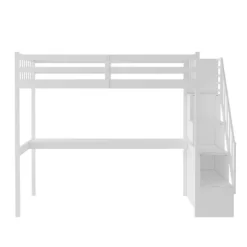 Twin Size Loft Bed With Staircase And Built-in Desk - ModernLuxe -Child Furniture Store GUEST 399f056c ca2b 4fb7 9978 a6b63b397e06