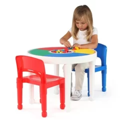 3pc Round Plastic Construction Table With 2 Chairs And Cover Blue/Red/White - Humble Crew -Child Furniture Store GUEST 3a0801cb 7d53 4135 86e4 17968d73505c